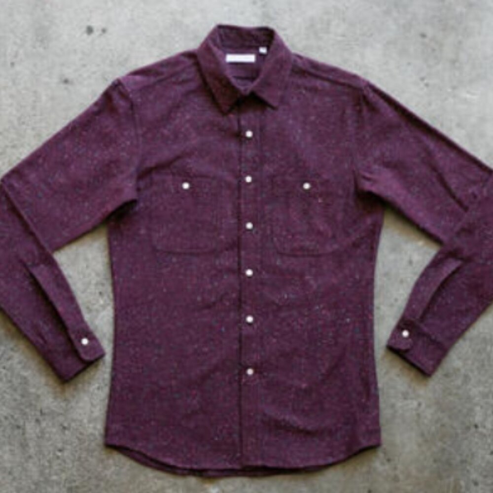 Gustin Button Up Shirt - #1014 Rainbow Nep Flannel - Plum